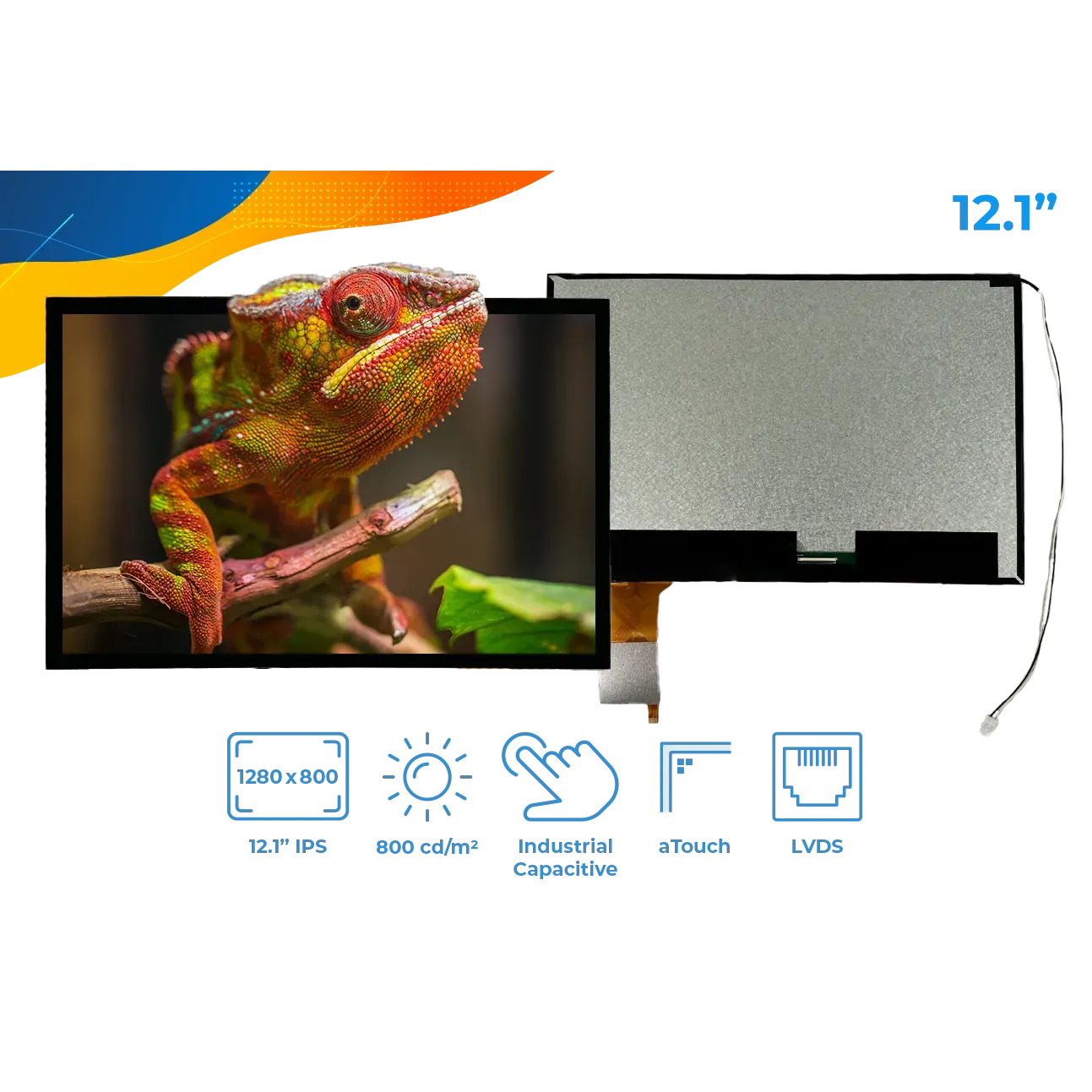 Display Glass Rvt RVT121HVLNWCA0-B - Riverdi Pantalla LCD-TFT de 12,1