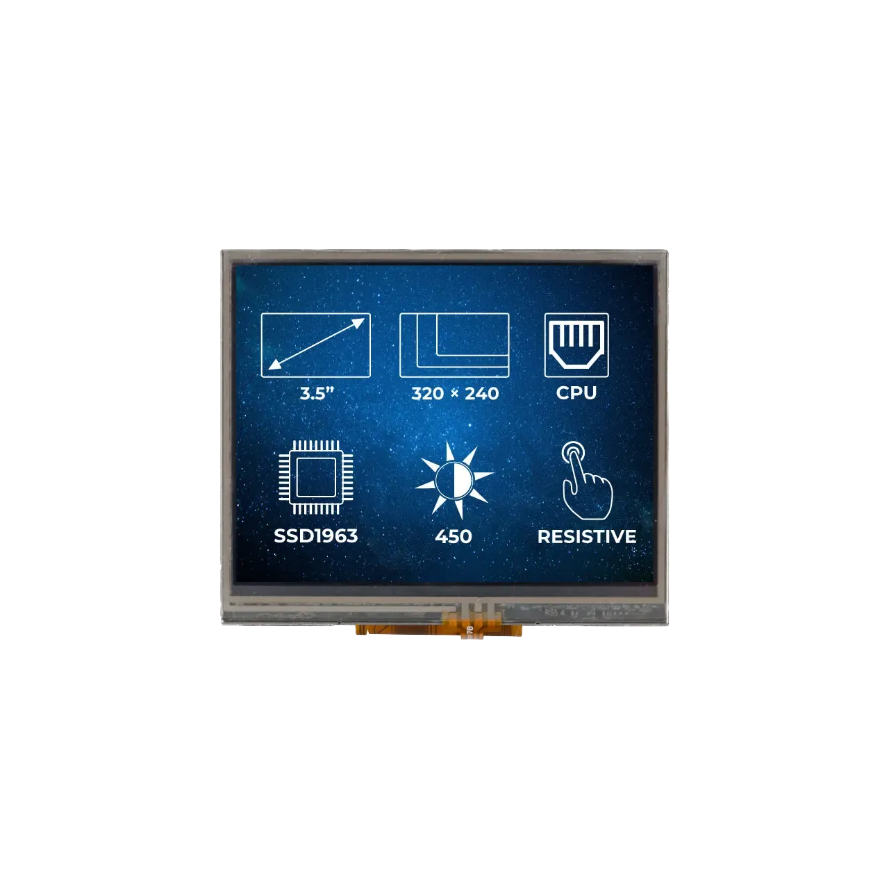 Display Glass Rvt RVT3.5A320240CNWR36 Riverdi 3.5