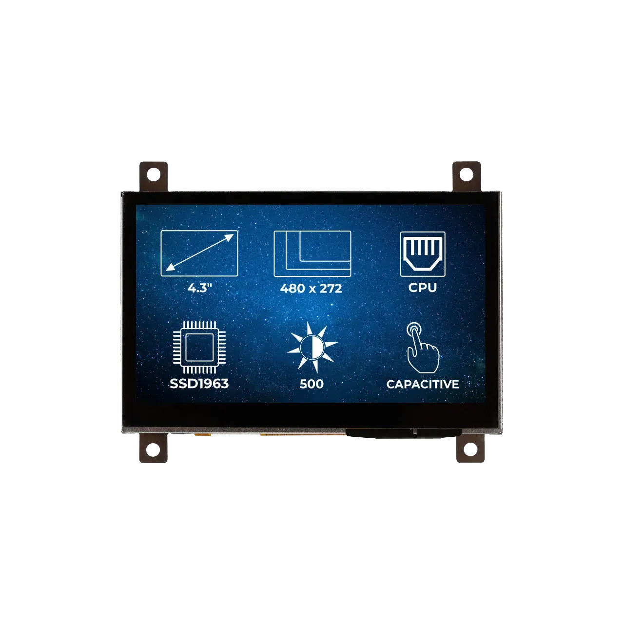 Display Glass Rvt RVT4.3A480272CFWC36 Riverdi 4.3