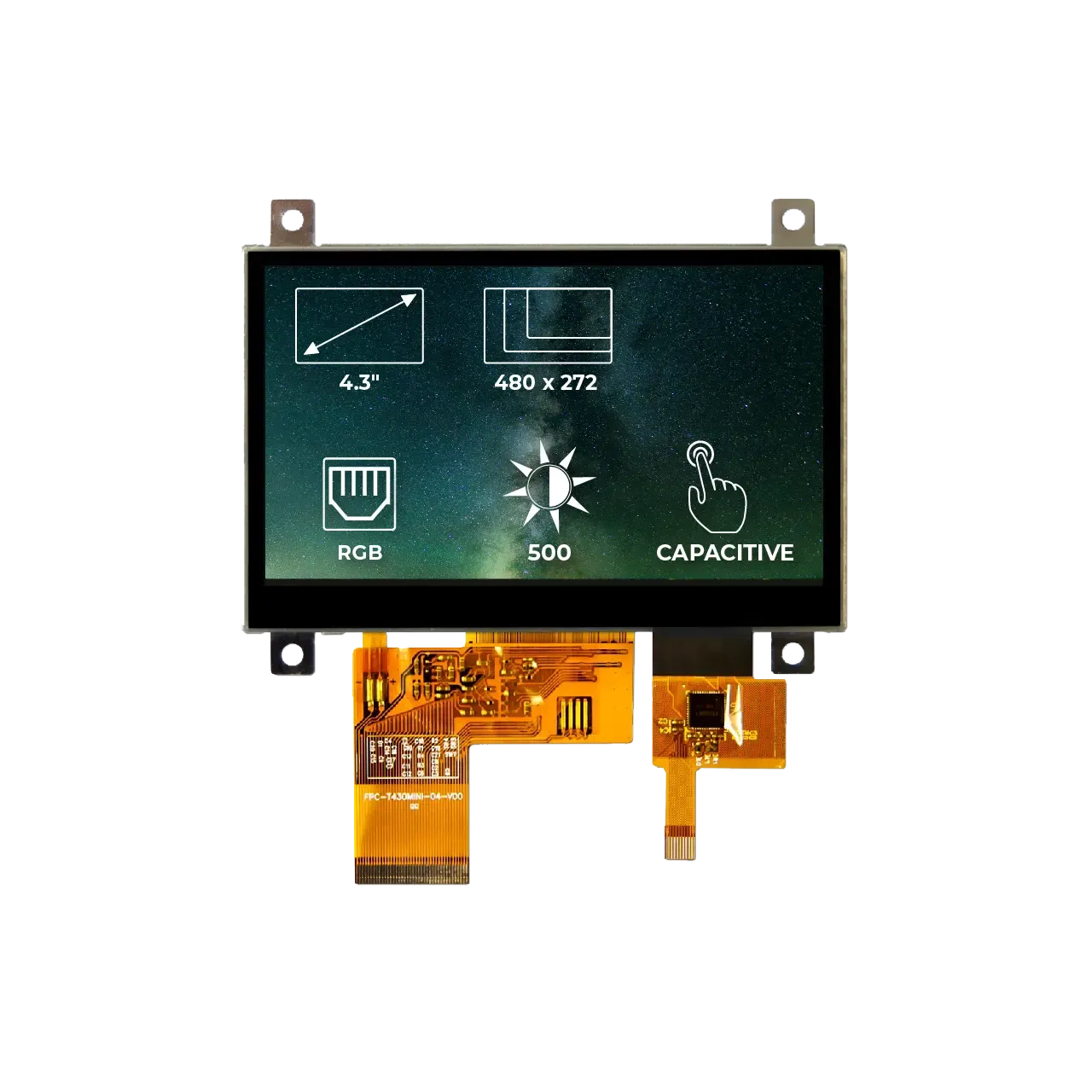 Display Glass Rvt RVT4.3A480272TFWC00 - Riverdi 4,3