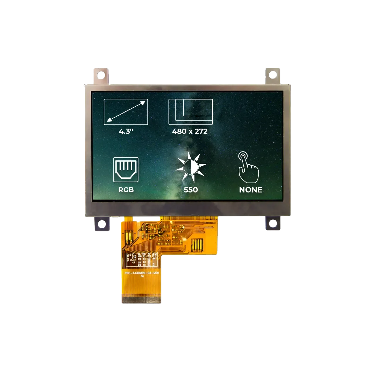 Display Glass Rvt RVT4.3A480272TFWN00 Riverdi 4.3