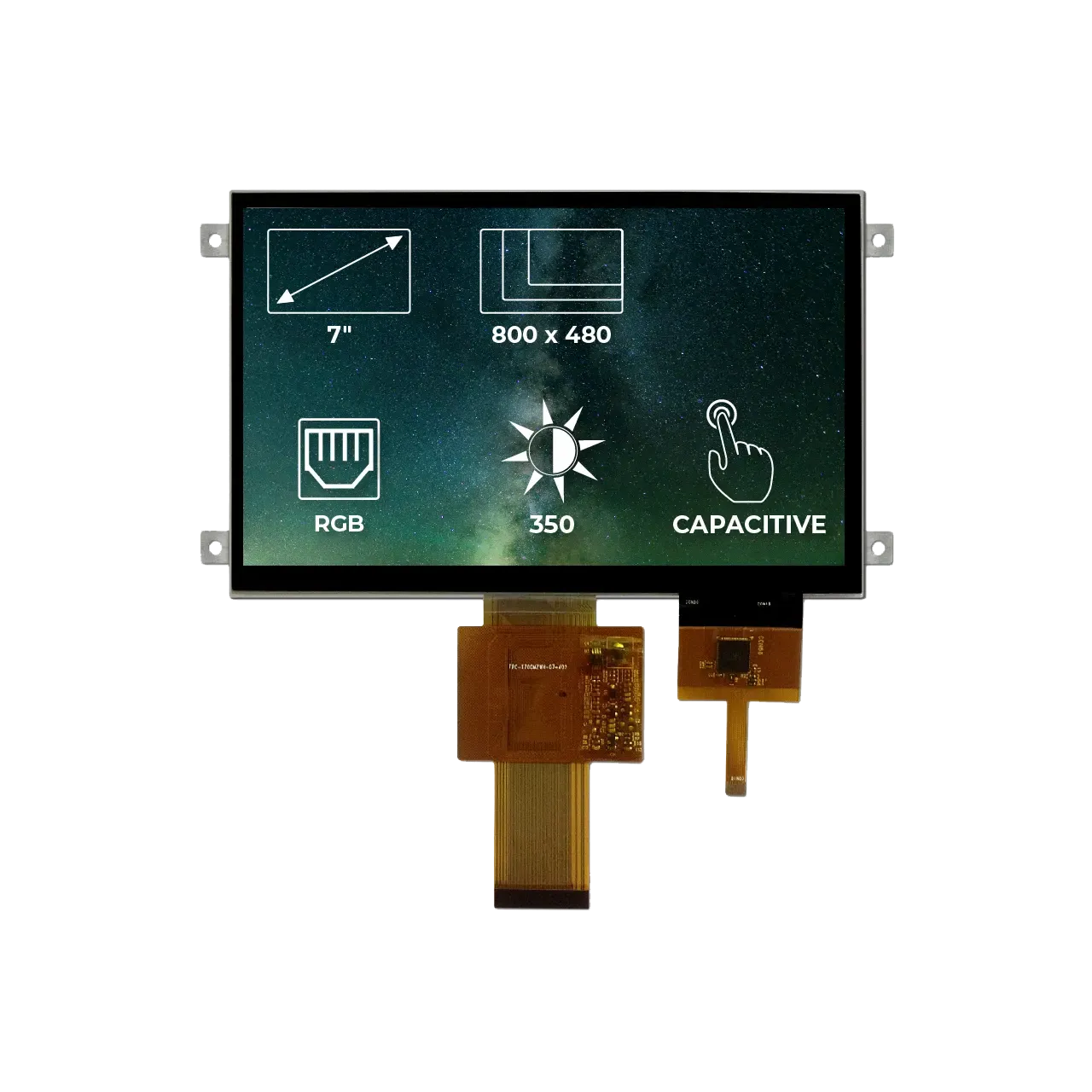 Display Glass Rvt RVT7.0A800480TFWC00 - Riverdi Pantalla LCD-TFT de 7