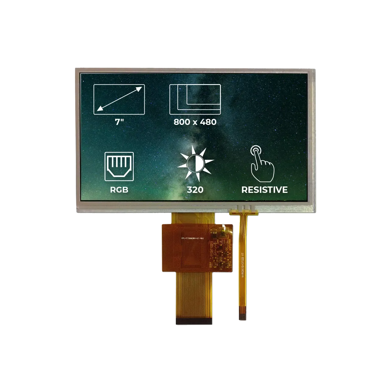 Display Glass Rvt RVT7.0A800480TNWR00 Riverdi 7