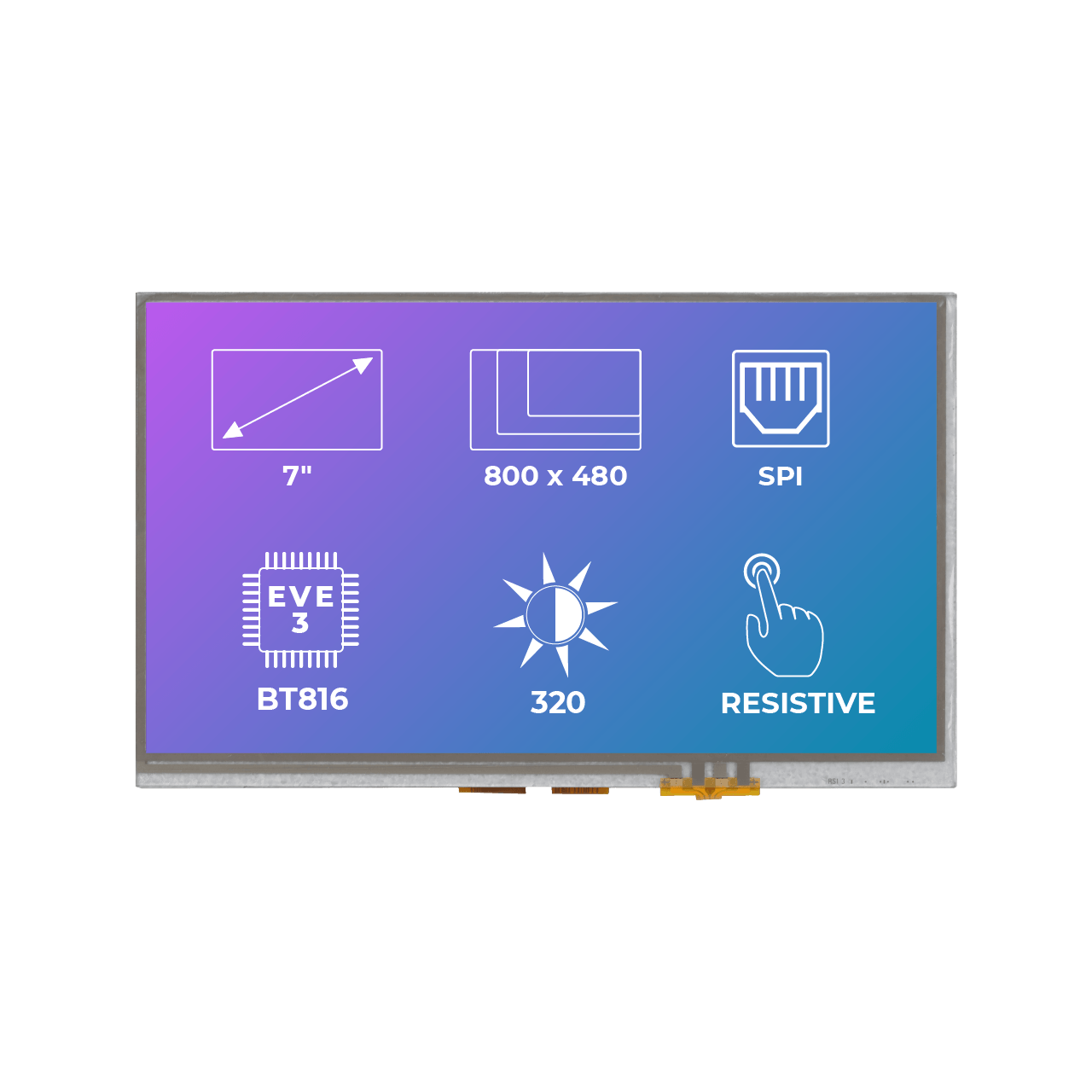 Display Glass Rvt RVT70AQBNWR00 Riverdi 7